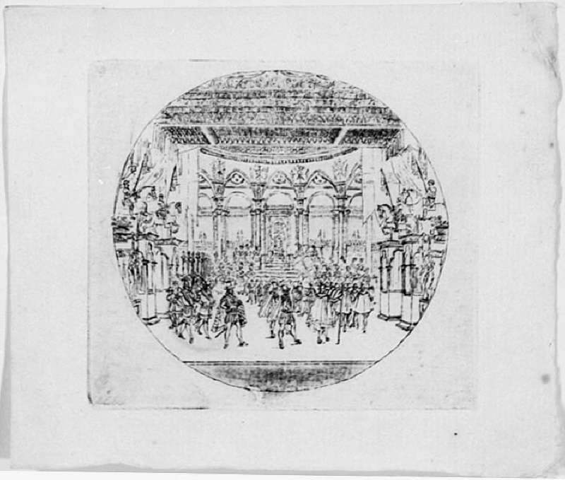 Scen ur operan "Gustav Vasa" av Gustav III/ Neuman
