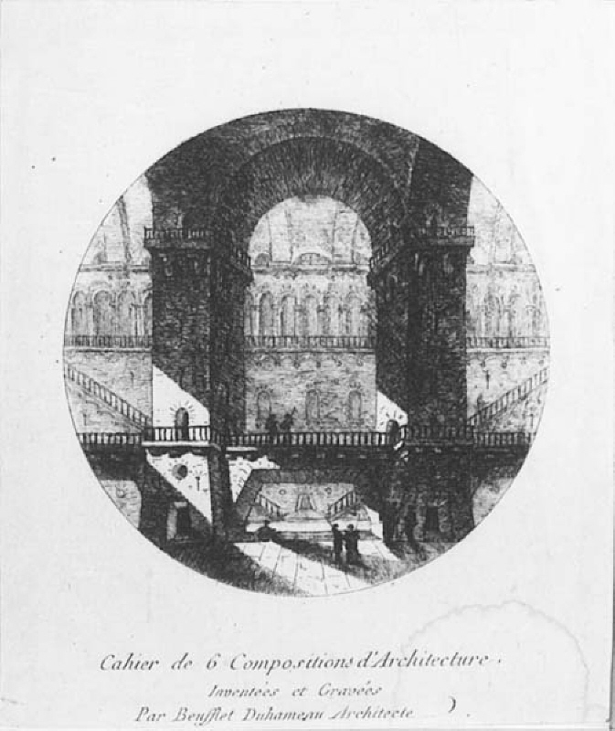 "Cahier de 6 compositions dárchitecture" I-VI. Ingår i "Architecture de diffèrents maîtres"