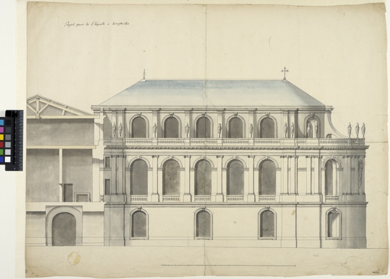 Project for the Chapel of Versailles. South elevation