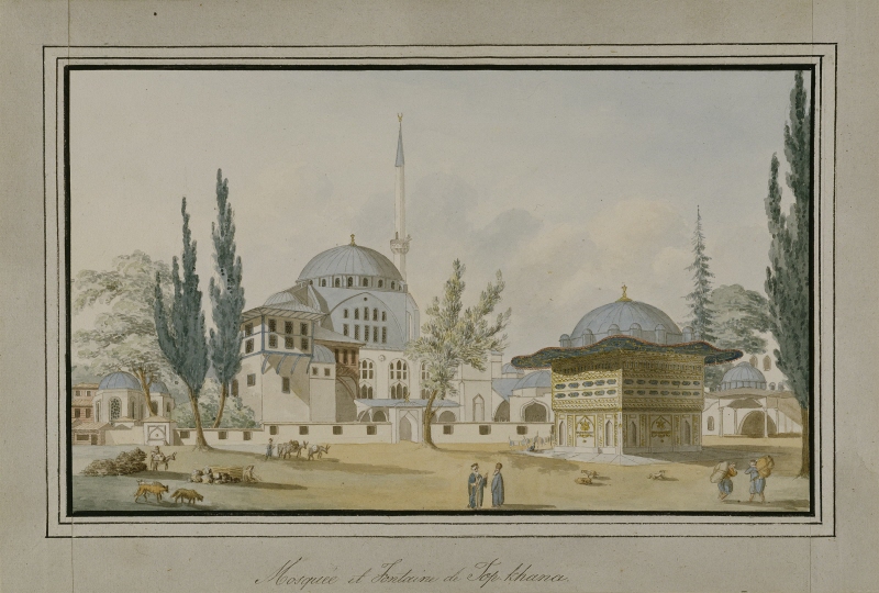 Moské och vattenkiosk i Top-Hane, Konstantinopel