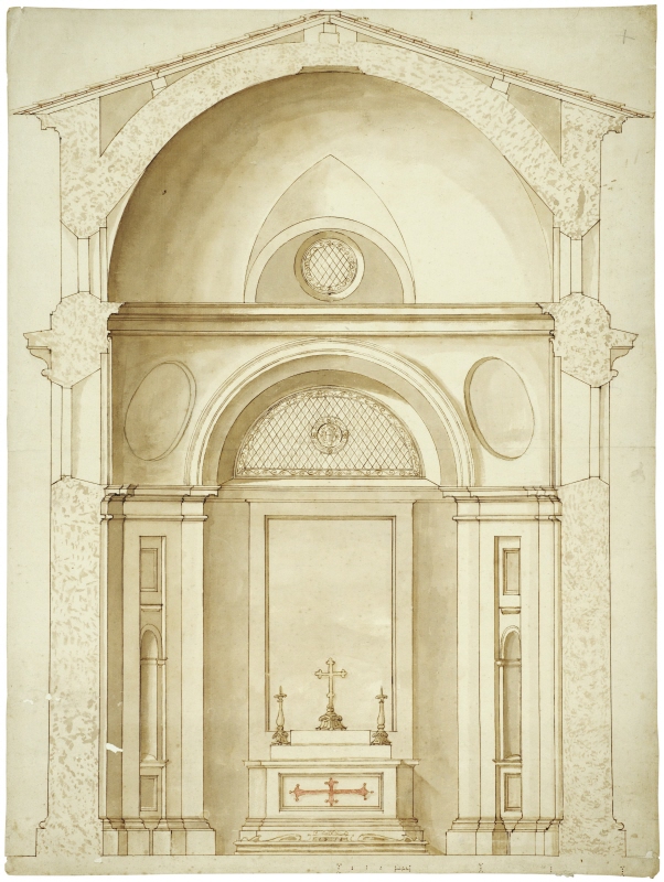 Förslag till Cappella Olgiati i S. Prassede, Rom. Sektion