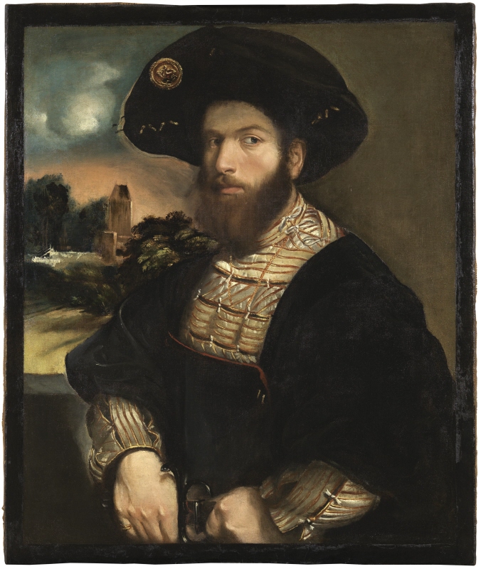 Porträtt av en man i svart barett