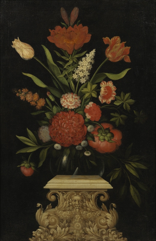 Still Life with a Vase of Flowers on a Pedestal