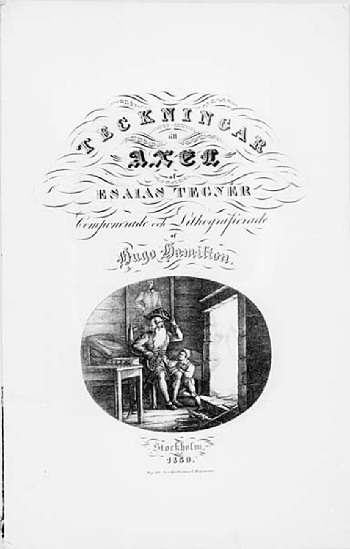 Titelblad  "Teckningar till Axel af Esajas Tegnér, Stockholm