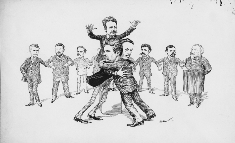 Den stora försoningsfesten i rösträttslägret 1894, 9 personer