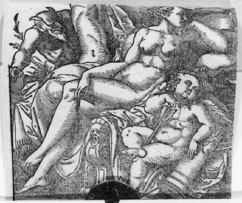 Venus och Amor betittade av en satyr