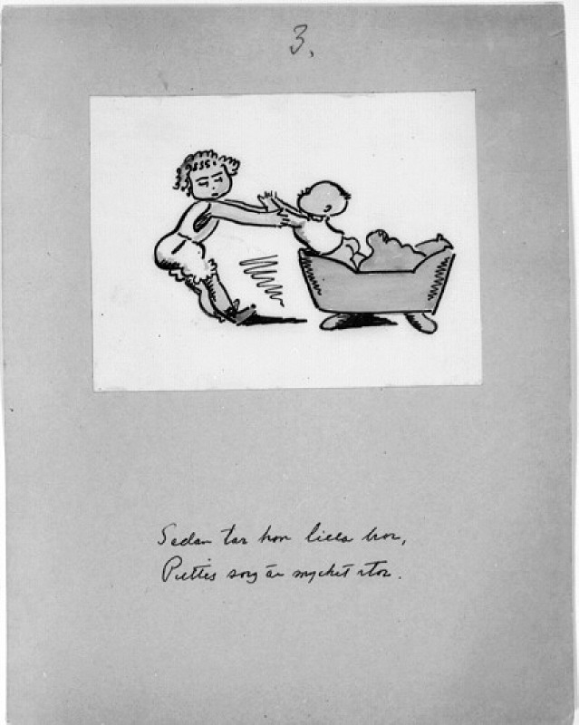 Illustration till "Tuttan och Putte". Ej publicerad