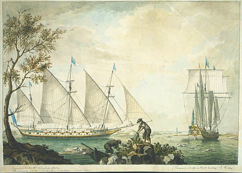 "Björn Järnsida" samt ett annat fartyg ur Arméns flottas finska eskader