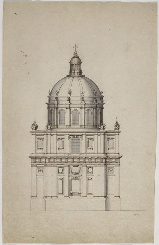 Memorial Chapel for Jakob Pontusson De la Gardie at Veckholm Church. Project II, elevation