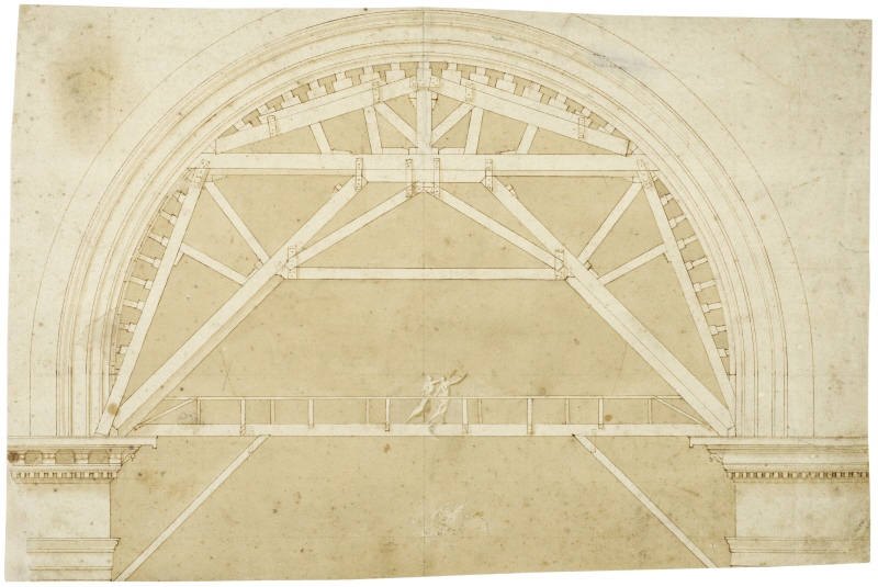 Rome: design of the centring of the pier arches of St Peter’s with a platform