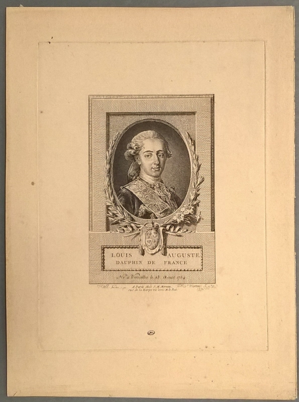 Louis Auguste (1754-1793), som kronprins, sedermera Ludvig XVI, kung av Frankrike, g.m. Marie-Antoinette