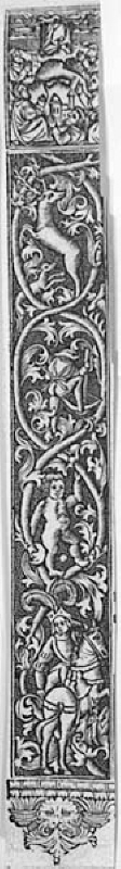 illustrationer till bönbok: Jesu himmelsfärd; hjortjakt i rankornament