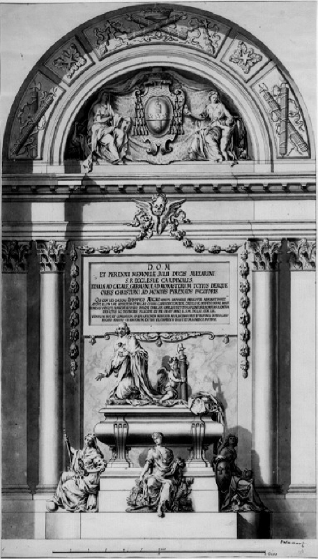 Gravmonument för kardinal Mazarin i Chapelle du Collège des Quatre Nations, Paris