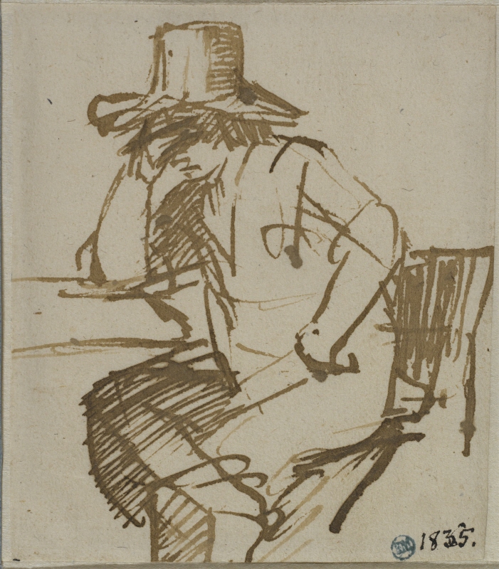Young Man in a Hat Seated at a Table