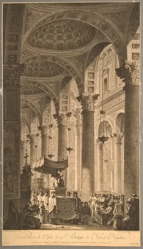 Interiören av San Filippo Neri kyrkan i Neapel