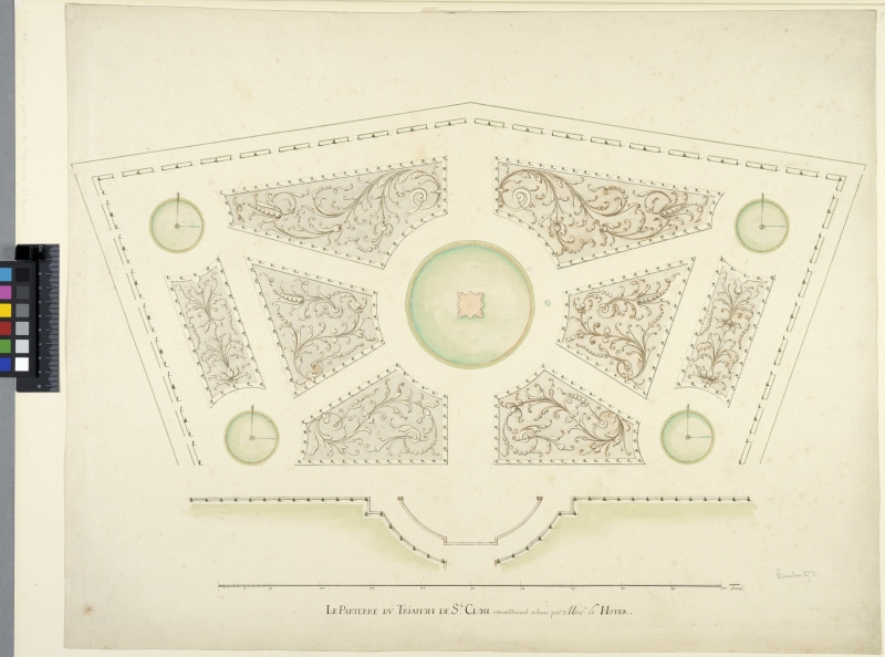 Grand Parterre de Trianon i Saint-Clouds slottspark. Plan