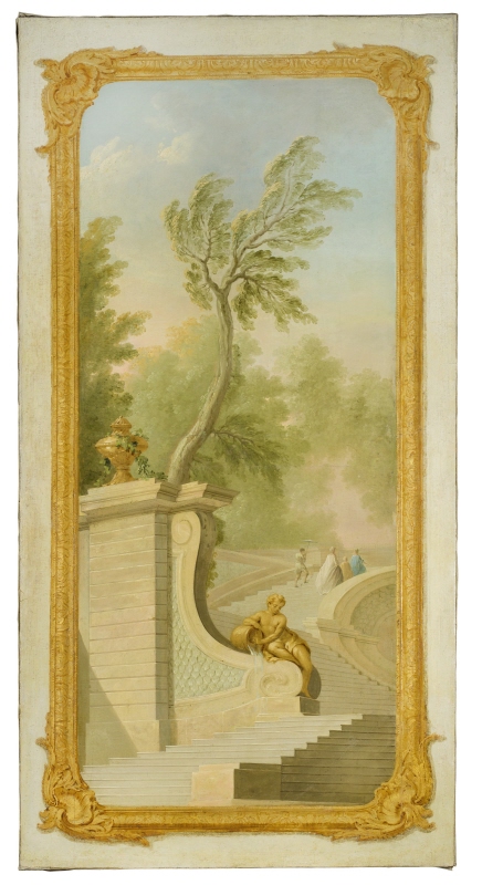Garden Landscape with Figures at a Stairway