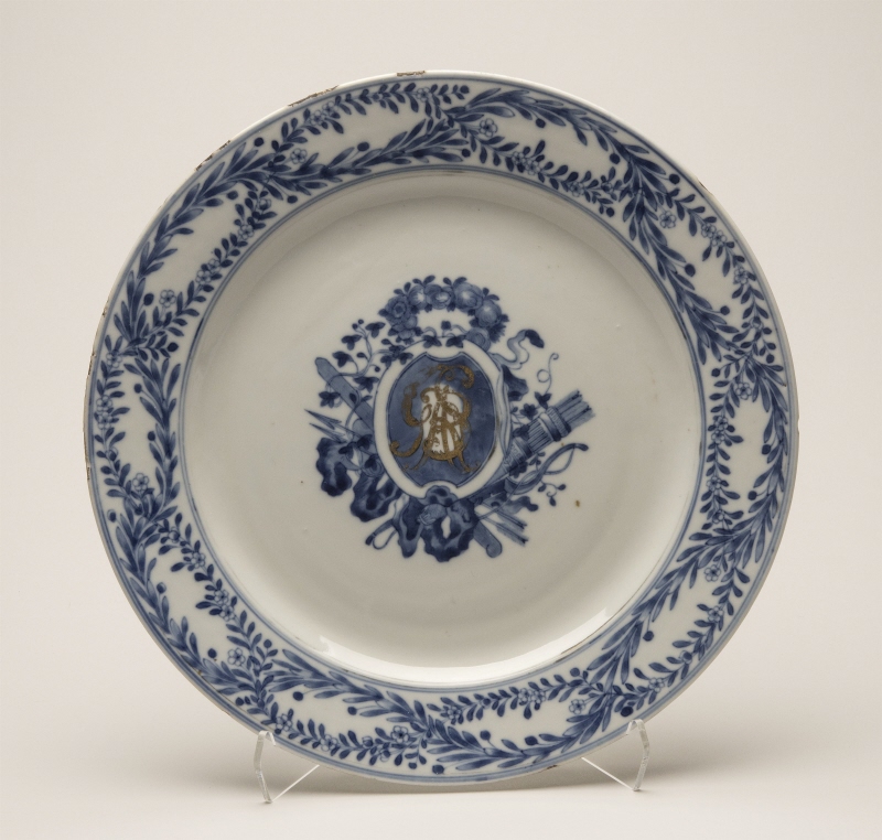 Plate with the painter Alexander Roslin´s monogram