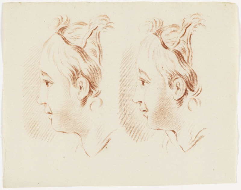 Study, two faces in profile
