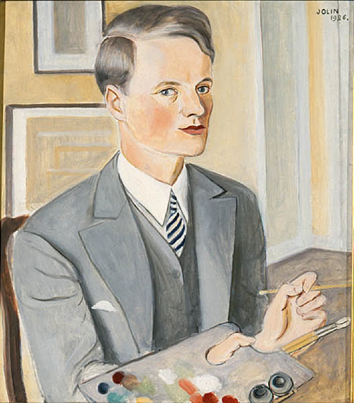 Einar Jolin (1890-1976), konstnär, tecknare, gift med 1. Britt von Zweigberk, 2. Joan Clorinda Campbell Kissack, 3. sångerskan Tatiana Scheremetiew- Angelini