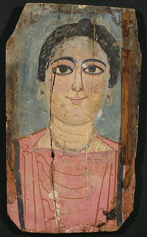 Mumieporträtt från Faijum. Porträtt av en kvinna