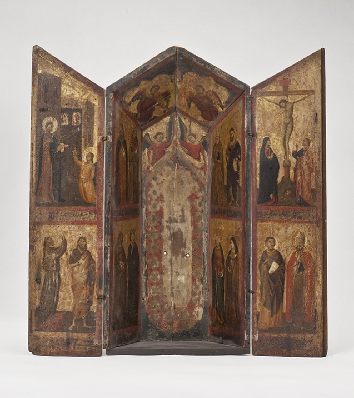 Shrine with the Crucifixion, Saints and Angels
