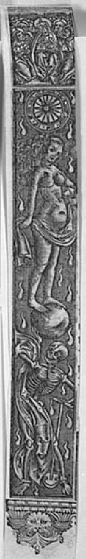 Illustrationer till bönbok: Helgon med adoranter; Fortuna och döden