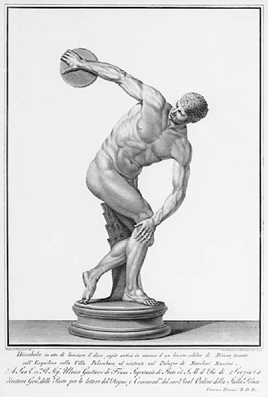 Diskuskastaren. Ett blad av 52 i 2 volymer ur Antika statyer