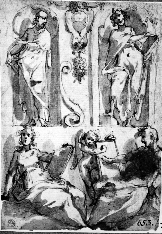Study for a Decorative Mural with Two Seated Figures