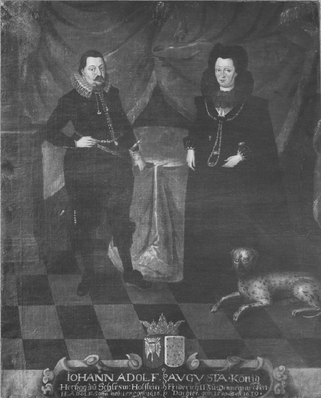 Johan Adolf (1575-1616), hertig av Holstein-Gottorp med sin gemål Augusta (1580-1639), prinsessa av Danmark, hertiginna av Holstein-Gottorp