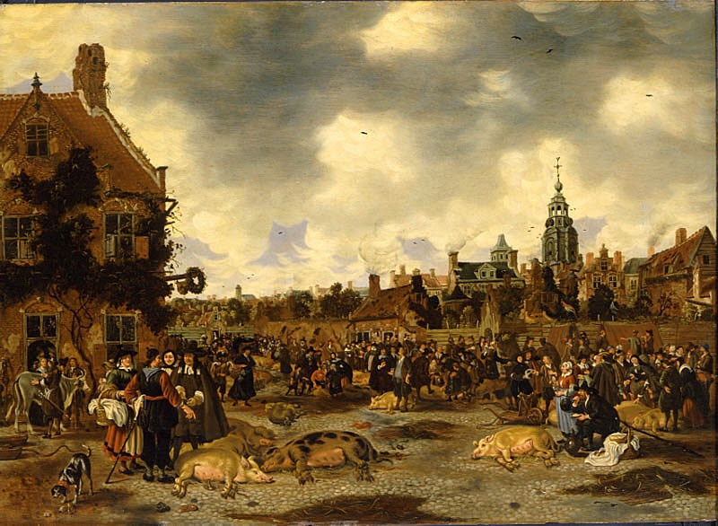 Pig Market near St Jacob's Church in the Hague