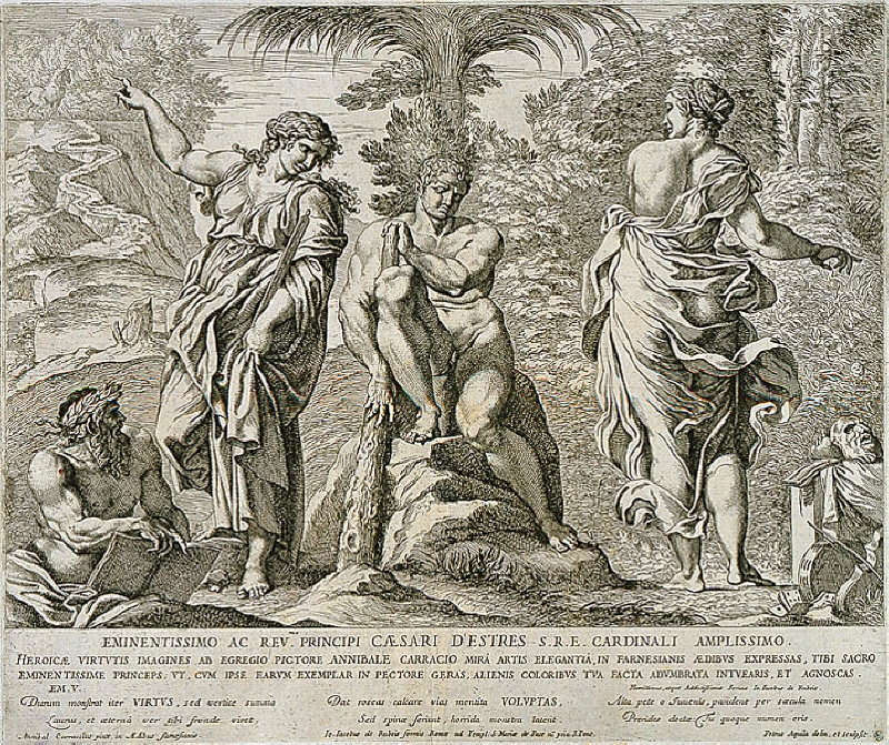 Fresker i palazzo Farnese, Rom, plafond o vägg, Herkules storverk, blad 2, (dedikation)