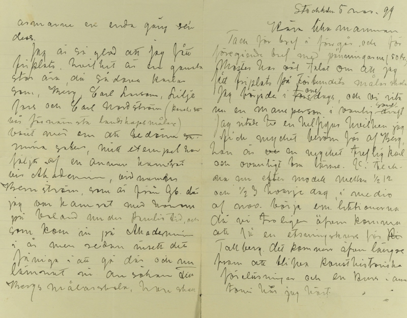 Ivar Arosenius brev till sin mamma