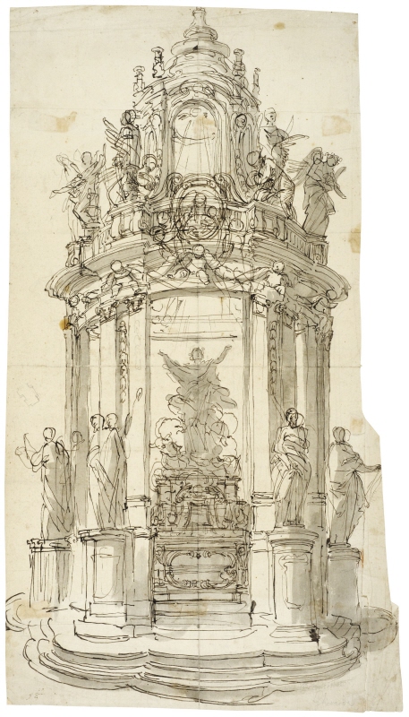 Unknown location: design for an altar with the ecstasy of a saint