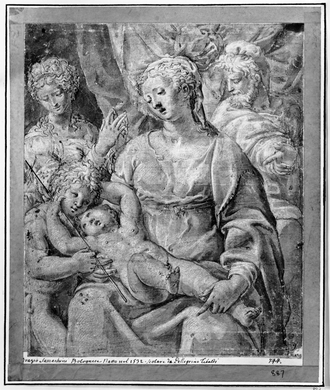 Den heliga familjen med Johannes döparen och S:t Katarina (?)