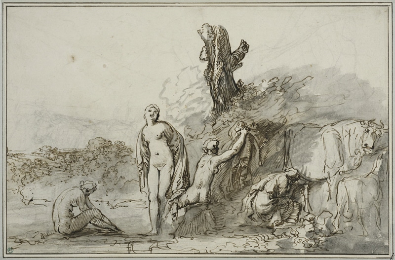 Bathing Nymphs and Cattle