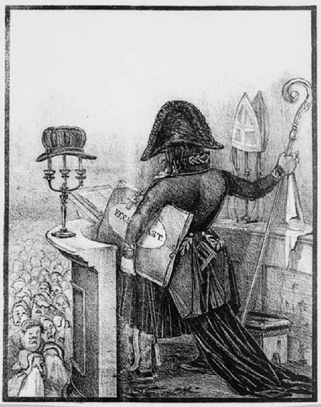 Afskedspredikan, karikatyr av Karl XIV Johan