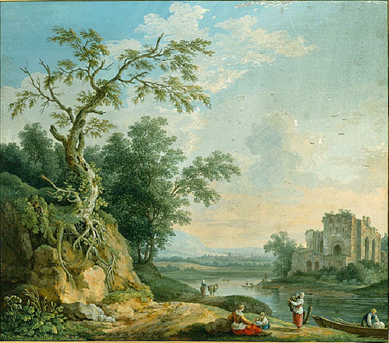 River Landscape with Ruins