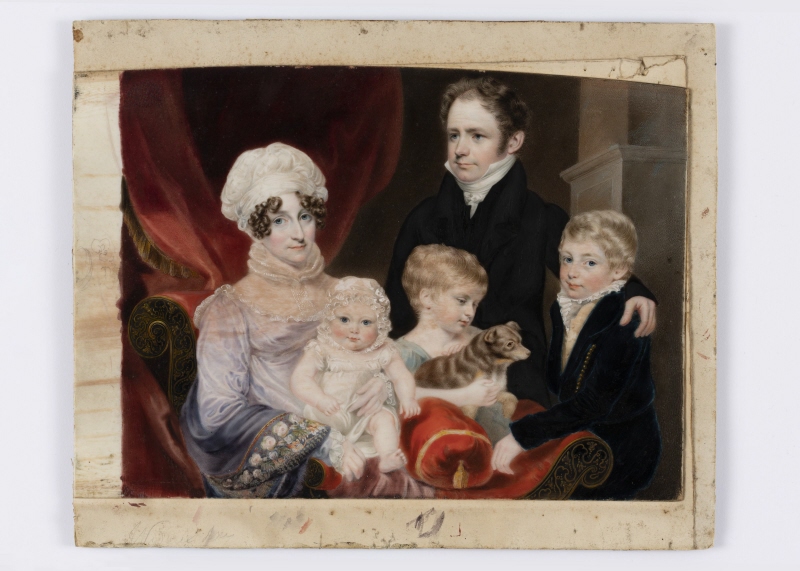 Presumed portrait of Charles and Caroline Barker and family