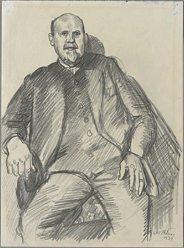 Porträtt av sittande man