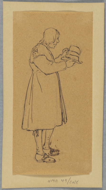 Man Looking at his Hat (Study for Churchgoers in Boats, Leksand, Dalecarlia)