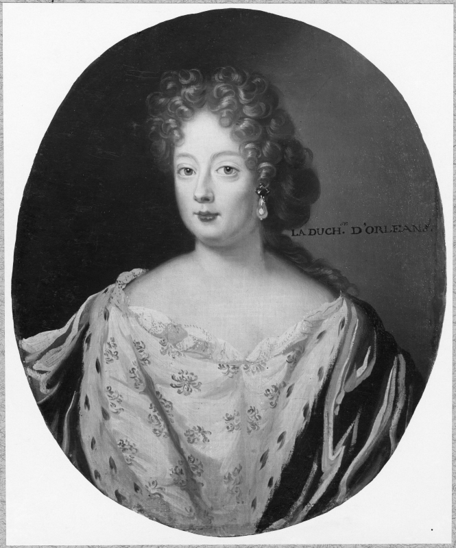 La Duchesse d’Orléans, Elisabet Charlotta av Pfalz (1652-1722), förmäld med hertig Filip I av Orléans
