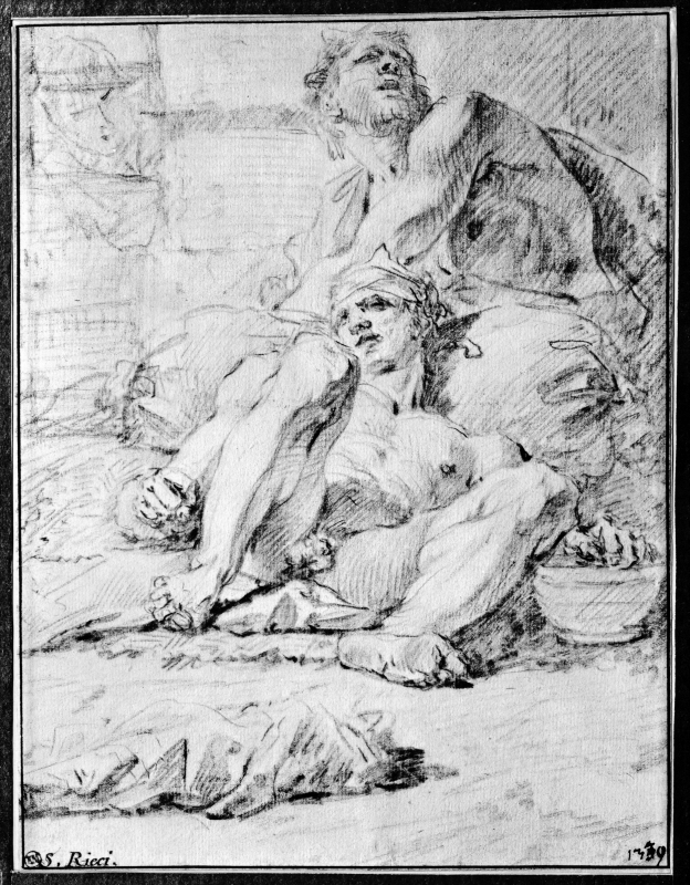 Two Men Sitting on the Ground