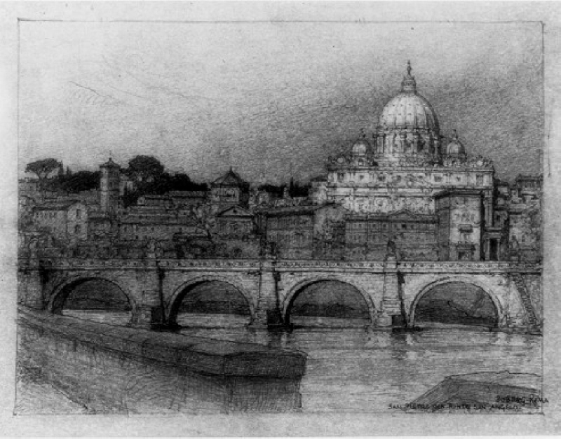San Pietro och Ponte San Angelo, Rom
