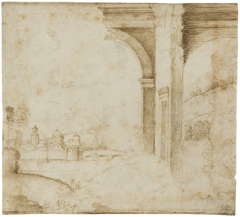 Landscape with Ruins and a Fortified Town
