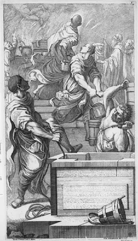 Benedictus och branden i klosterköket. Scener ur Benedictus liv, 1-19