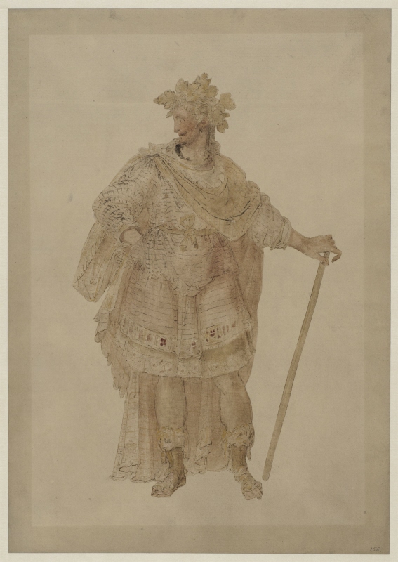Warrior in Antique Costume, Crowned with Wine-leaves
