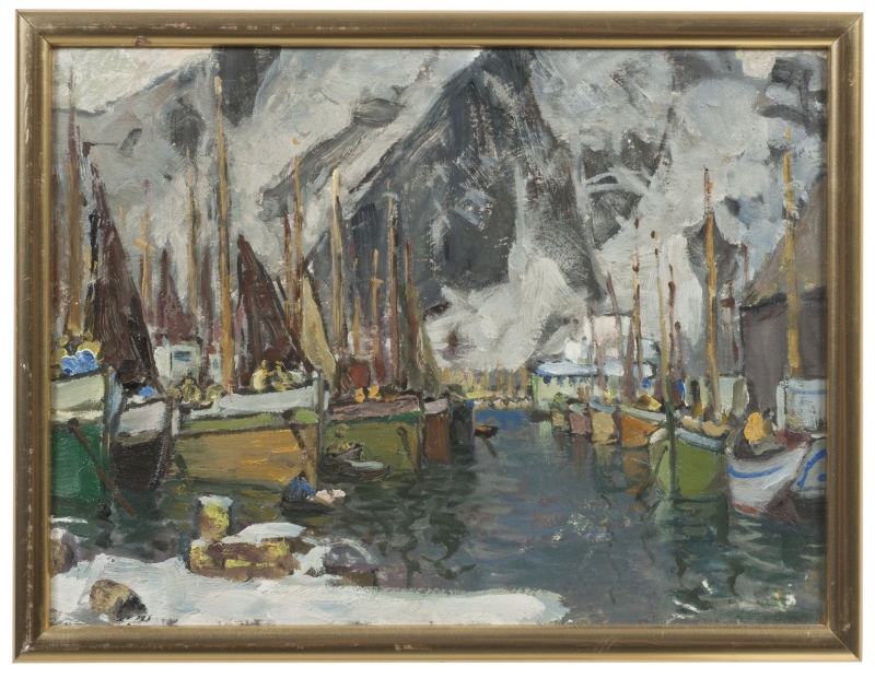 Among the Fishing Boats in Svolvaer. Study from Lofoten
