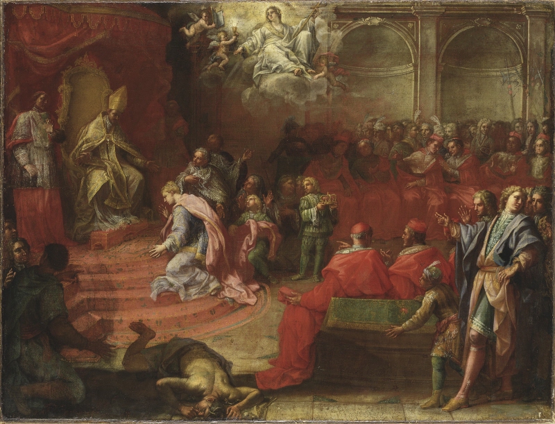 Allegory with Kristina of Sweden before Pope Alexander VII