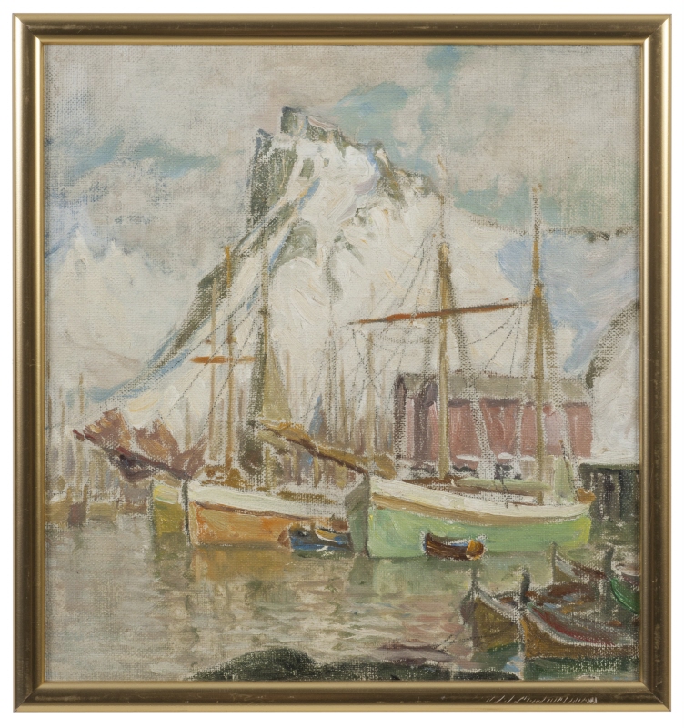 In the Harbour, Svolvaer. Study from Lofoten